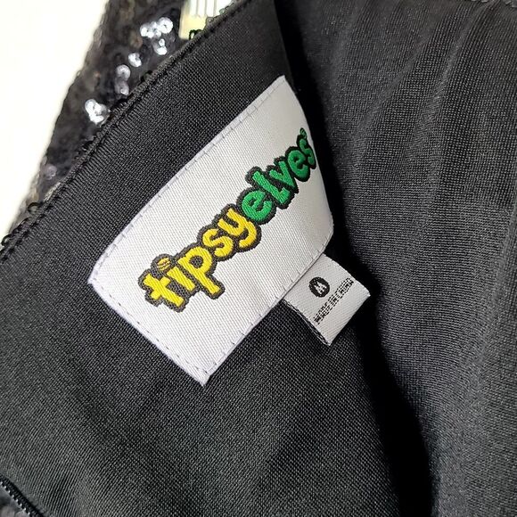 Tipsy Elves Black Sequin Mini Skirt Size Medium - Picture 5 of 5